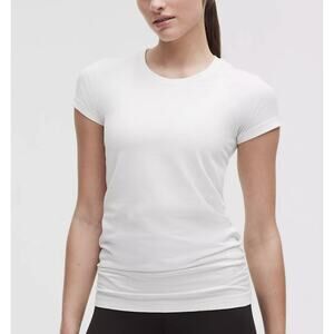 Lululemon Swiftly Tech Short Sleeve Tee-white-Size 6 – Excellent Used Condition